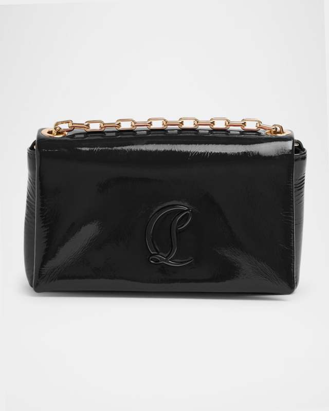 Loubi54 Flap Patent Leather Pouch Bag